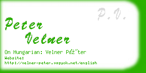 peter velner business card